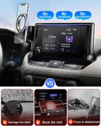 pop-tech Magnetic Car Mount for Toyota RAV4 2019 2020 2021 2022 2023 2024 2025 : for MagSafe Strong Magnets RAV 4 Cell Phone Holder 7/8-Inch Touch Screen Cradles for iPhone Samsung