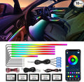 Acrylic Interior Car LED Strip Light, AMKI Dreamcolor Car Neon Light with Wireless APP Control, 10 in 1 Sub-Control Car Ambient Light Kit with DIY Mode and Music Mode, 16 Million Color Car Accessories
