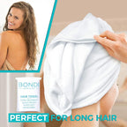 Bondi SPA Microfiber Hair Towel – Dries Hair 50% Faster – Anti-Frizz Towel for All Hair Types – Super Absorbent & Soft - XL (Rectangle) - 42 x 22 inches