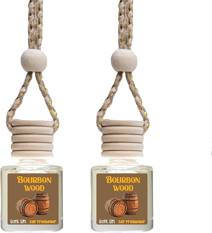 Hanging Car Air Freshener Diffusers (Bourbon Wood), 2 Count (Pack of 1)