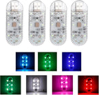 LumosAuto 4PCS Car Interior LED Lights, USB Powered Ambient Lighting Kit with Music Sync & Touch Control for Footwell, Dash Decoration, Safe Driving
