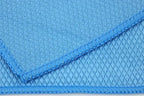 [Diamond Glass] Microfiber Window and Chrome Microfiber Towel (16"x16") Blue - 10 Pack | Streak-Free, Lint-Free Glass Cleaning