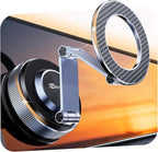 MSXTTLY Magnetic Car Phone Holder 360° Adjustable Tesla Phone Mount Foldable Car Mount 2026 Zinc-Alloy Magsafe Phone Holders for Your Car for iPhone 17 Pro Max 16 15 14 13 12 Plus, Carbon Fiber