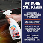 303 Products Marine Speed Detailer - Instantly Shines And Protects - UV Protection - Protects Against Fading - Removes Dust, Dirt, And Smudges, 32 fl. oz. (30205)Packaging May Vary, White