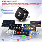 LEXXSON Wireless CarPlay Adapter for iPhone, Plug and Play, Fast and Stable Connection 2 in 1 Android Auto Wireless Adapter for CarPlay＆Android
