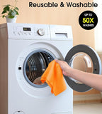 KitchLife Microfiber Cleaning Cloth Roll - Tear-Away Reusable Microfiber Paper Towels, Lint-Free, Washable, 20 Sheets for Kitchen, Car, Dishes, and Sensitive Surfaces (Orange)