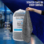 Rapid Dry Towels Mach 2 Speed Car Wash Towel | 60 x 30 cm | Chenille Microfiber Car Wash Cloth | 7X Larger Than Wash Mitt | Ultra Absorbent, Scratch-Free, Auto Detailing Towel for Cars SUVs Trucks