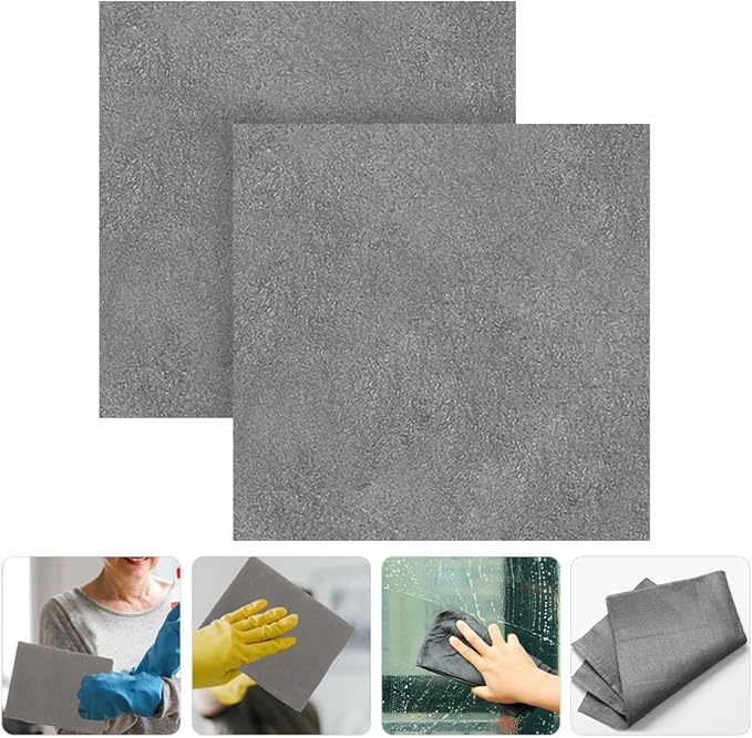 ULTECHNOVO 2 Pcs Car Washing Towels Microfiber Absorbent Cleaning Cloths for Car Interior and Glass, Lint-Free Drying Towels for Vehicle Detailing and Maintenance