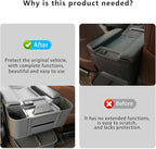 Center Armrest Rear Organizer for Toyota Sienna 2021-2026 ABS Cup Holder Tray Center Consoles 3-in-1 Backseat Organizer(Gray)