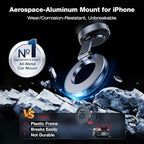Aerospace Aluminum Magnetic Car Phone Mount for MagSafe [80LBS Vacuum Suction, 3200gf Strong Magnet] 360° Adjustable Car Phone Holder for iPhone 17 16 15 14 13 Pro Max