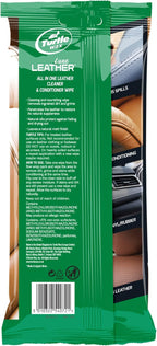 Turtle Wax Luxe Leather Wipes - Car Interior Cleaner, Quick 1-Step Solution - Clean, Condition & Protect Leather, Vinyl & Rubber - Non-Greasy Formula Removes Dirt & Grime