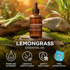 100% Pure Lemongrass Essential Oil - 4 Fl Oz - Lemongrass Oil for Hair, Skin, Diffuser, Aromatherapy & DIY Candle Making Scent