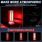 iFunyLED Car Interior USB LED Night Light, Portable Touch dimmable Car Ambient Lighting Kit, Retro Mini Transparent Glass Bottle Lamp Decorations for Vehicle Camping Bedroom Hallway, Pack of 2(Red)