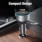 Retractable Car Charger USB C, 90W Phone Cigarette Lighter Adapter USB-C Fast Charging Plug Car Accessories for iPhone 17 16 15 Pro Max, iPad, Android, Built-in Type-C Cable, Gifts for Women Men
