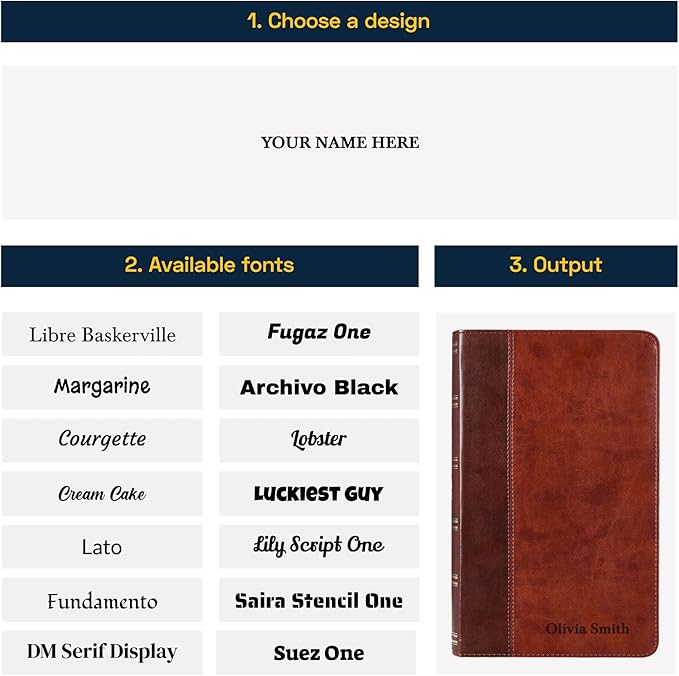 Personalized KJV Holy Bible Faux Leather King James Version Premium Holy Bible | Giant Print | Words of Christ in Red | Custom Engraved with Name | Gift for Christian & Religious Celebrations | Brown