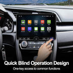2+32G Android 14 Double Din Car Stereo for Honda Civic 2016-2020 with 10.1 Inch Touchscreen Radio Built-in Wireless Carplay/Android Auto/GPS/Bluetooth/FM/AUX-in/Steering Wheel Controls/Backup Camera