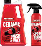 Mothers California Gold Ceramic Car Wash & Protection Bundle | pH Neutral, Super-Sudsy Car Shampoo, Water-Activated Touchless SiO2 Spray Coating, Water Beading with High Gloss Shine (2 Piece Bundle)