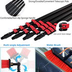 Water Fed Pole Kit Telescopic Brush, Extendable Cleaner Conservatory Roof, Extension Rod Cleaning Equipment for Photovoltaic Panel Cleaning, Trucks (55cm Brush 39FT/12M)