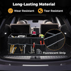 Car Trunk Organizer, 13 Gallon Collapsible Cargo Storage Box with Removable Divider & 6 Pockets, 3-Compatment Trunk Container with Securing Straps & Non-Slip Bottom for SUV, Sedan