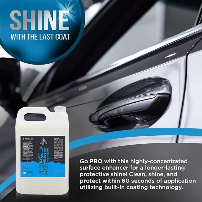 The Last Coat Ceramic Coating Spray & Sio2 Based Car Wax - Hydrophobic Formula and Uv Protectant Wax for Car, Also Long Lasting Coat, Ceramic Spray 128(Oz)