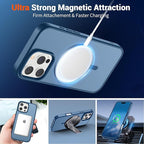 SUPFINE Magnetic for iPhone 16 Pro Case(Compatible with MagSafe)(Military Grade Drop Protection) Slim Translucent Matte Shockproof with Anti-Fingerprint Phone Case,Deep Blue