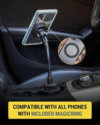 Scosche MagicMount™ SMSCUP Magnetic Cup Holder Phone Mount with Adjustable Gooseneck and Magnet Head, MagSafe Phone Holder for Car Compatible with iPhone 16 15 14 13 12 Series, Mag Safe Case & Android