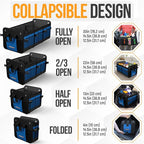 FORTEM Trunk Organizer with Cooler For SUV Car Organizer and Storage, Collapsible Multi-Compartment, Perfect Christmas Gifts For Men, Women, 1680D Oxford, Non Slip Bottom, Straps, Soft Cover 110L