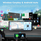CARPURIDE W125S 11.26 Inch HD Wireless Carplay & Android Auto Screen, 4K +1080P+1080P Dash Camera for Cars with 64GB Card, with Loop Recording, Bluetooth, Voice Control, GPS, FM, Super Link