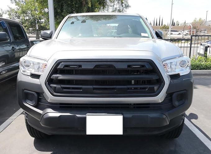 iJDMTOY Smoked Lens Amber LED Grille Lights Kit Compatible With 2012-up Toyota Tacoma, Center Set 2-Piece Marker Lamps w/Wiring & Hardware