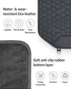 Owleys Set Seat Back Organizer & Car Seat Protector Hexy Waterproof & Non-Slip Protector for Child Car Cushion for Leather and Fabric Seats (Black Set 2)