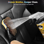 YeewayVeh Horse Hair Leather Cleaning Brush - Upgraded Long Bristle Car Leather Brush with 360° Soft Grip, for Car Interior Seats, Sofa, Upholstery & Furniture Care