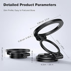 GolbinBox Car Phone Holder for MagSafe [360°Rotation] Metal Design iPhone Car Mount,Folding Car Mount [Detachable Base] Strong Magnetic Phone Holder for Car Dash,for iPhone 17 16 15 14 Pro Max, Black