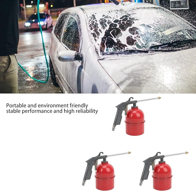 3 Pcs Car Wash Sprayer, Abs Metal Soap Foam Blaster Engine Cleaning Sprayer With Watering Can Universal For Automobile Car Cleaning Tool Degreaser Air Gun Engine Cleaning Gun
