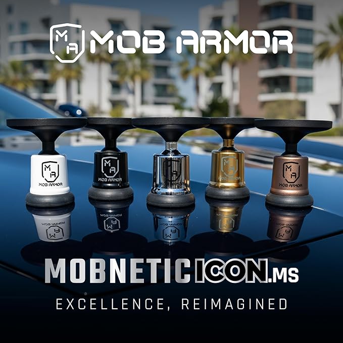 Mob Armor MobNetic Icon.MS MagSafe Compatible Phone Mount, Magnetic Phone Holder for Car w/ 90lb Pull Force, 90º Tilt & 360º Rotation, Aluminum Build, Compatibility for iPhone & Android (Bronze)