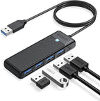 ORICO USB 3.0 Hub, 4-Port USB Hub with 3.3Ft Cable, Ultra Slim USB-Splitter for Laptop MacBook Pro, iMac, Surface Pro, XPS, PS5，PC, Flash Drive, Mobile HDD