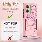 for Moto G Stylus 5G 2024 Case - Compatible with MagSafe Women Girls Cute Magnetic Phone Cover Girly Flowers Blossom Heavy Duty Shockproof Design for Motorola Moto G Stylus 5G 2024 Cases