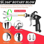 Car Cleaning Gun, Interior Detailing Dryer Air Blow Gun with 2 Nozzles, High Pressure Blower for Fast Dirt & Dust Removal, Works with Air Compressor
