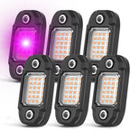 6Pods LED Rock Lights Purple 24 LEDs Chips Neon Trail Rig Lamp Underglow Light for Cars Trucks SUV ATV UTV