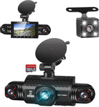 4 Channel Dash Cam 360° View, TOPGOOSE 2K Front and Rear Inside, Left Right Dash Camera for Cars, 5G WiFi & APP Control, with 64GB SD Card, G-Sensor, Night Vision, 24H Parking Mode