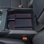 Zxiaochun Center Console Organizer Compatible with 2021 2022 2023 2024 Ford F150 Interior Accessories, Armrest Box Insert Storage Tray (Full Console w/Bucket Seats ONLY)-Red Trim