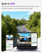 4K/2.5K Dash Cam Front and Rear, Dual Dash Camera for Cars, Included 64GB Card, Built-in Wi-Fi GPS,Car Camera with 3.20" IPS Screen,UHD Night Vision, Loop Recording, WDR, 24H Parking Monitor