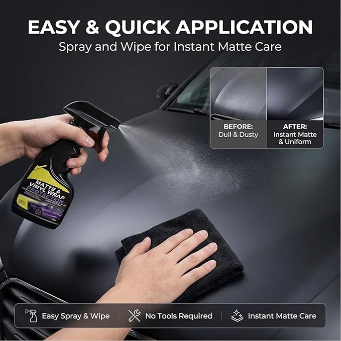 Matte Vinyl Wrap Protection Spray - Matte & Vinyl Wrap Protection Spray,Matte Finish Detailer for Cars, Cleaning and Maintenance, Coating Care