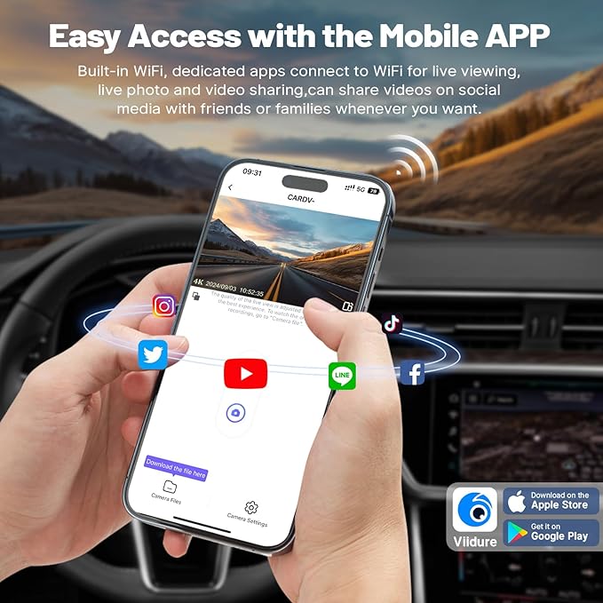 4K Dash Cam for Ford F150/F250/F350 2021-2026 (Model A), Front 4K Dash Camera, UHD 2160P Video, OEM Style, WiFi & APP, Loop Recording, G-Sensor, 24H Parking Monitor + 128GB Card