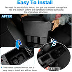 Autorder Center Console Storage Box for Suzuki Jimny JB64W/JB74W 2018-2025 Accessories Armrest Box Replacement with Cup Holder Insert