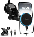 iHome 3-in-1 Magnetic Wireless Charging, Flexible Mount for Vent, Dash & Windshield, 15W Fast Charge