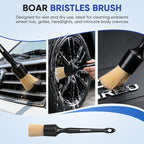 Car Detailing Brush, 6PCS Ultra Soft Boars Hair Car Interior Exterior Detailing Brushes, Scratch-Free Car Cleaning Dust Brush for Dashboard, Emblem, Air Vents, Wheels, Leather Seat