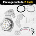 2PCS 17 LED Watermelon Lights with Stainless Steel Bracket, Dual Revolution Turn Marker Light Amber to Purple with Mounting Plate for Freightliner Kenworth Peterbilt Trailer Heavy Truck