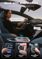 2 in 1 Carplay Wireless Adapter, Converts Wired to Wireless Carplay Adapter for iPhone/Android Auto Wireless Adapter, Near-Zero Latency, Plug and Play for Cars from 2017,Compatible iOS 10+/Android 11+