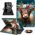 Case for 6" Kindle Paperwhite (10th Generation,2018 Release),360 Degree Rotating Swivel Leather Stand Folio Cover Auto Wake/Sleep for Amazon Kindle Paperwhite E-Reader,Cute Highland Cow