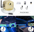 AZIMOM Bluetooth/APP Control 16W Twinkle Fiber Optic Lights Star Ceiling Lighting Kits 550pcs*0.03in13.1ft Fiber Strands RGBW Music Sound Control Light Engine Home Indoor Car Interior Decor